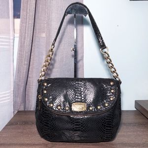 MICHAEL KORS Bedford Python Embossed Studded Bag